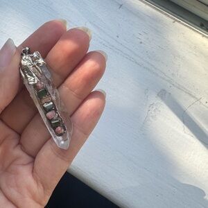Watermelon Tourmaline Crystal Pendant - Bi Color Healing Stone